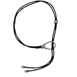 Vintage Enmon Black Leather Western Belt Horseshoe Silver Tone Gold Tone Size XL